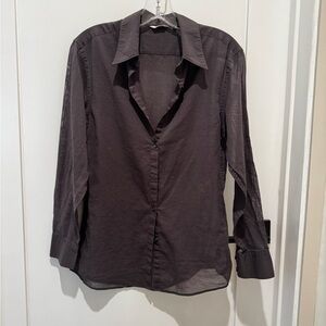 Women’s Uniqlo U- Washed Black Button Front Shirt -XS